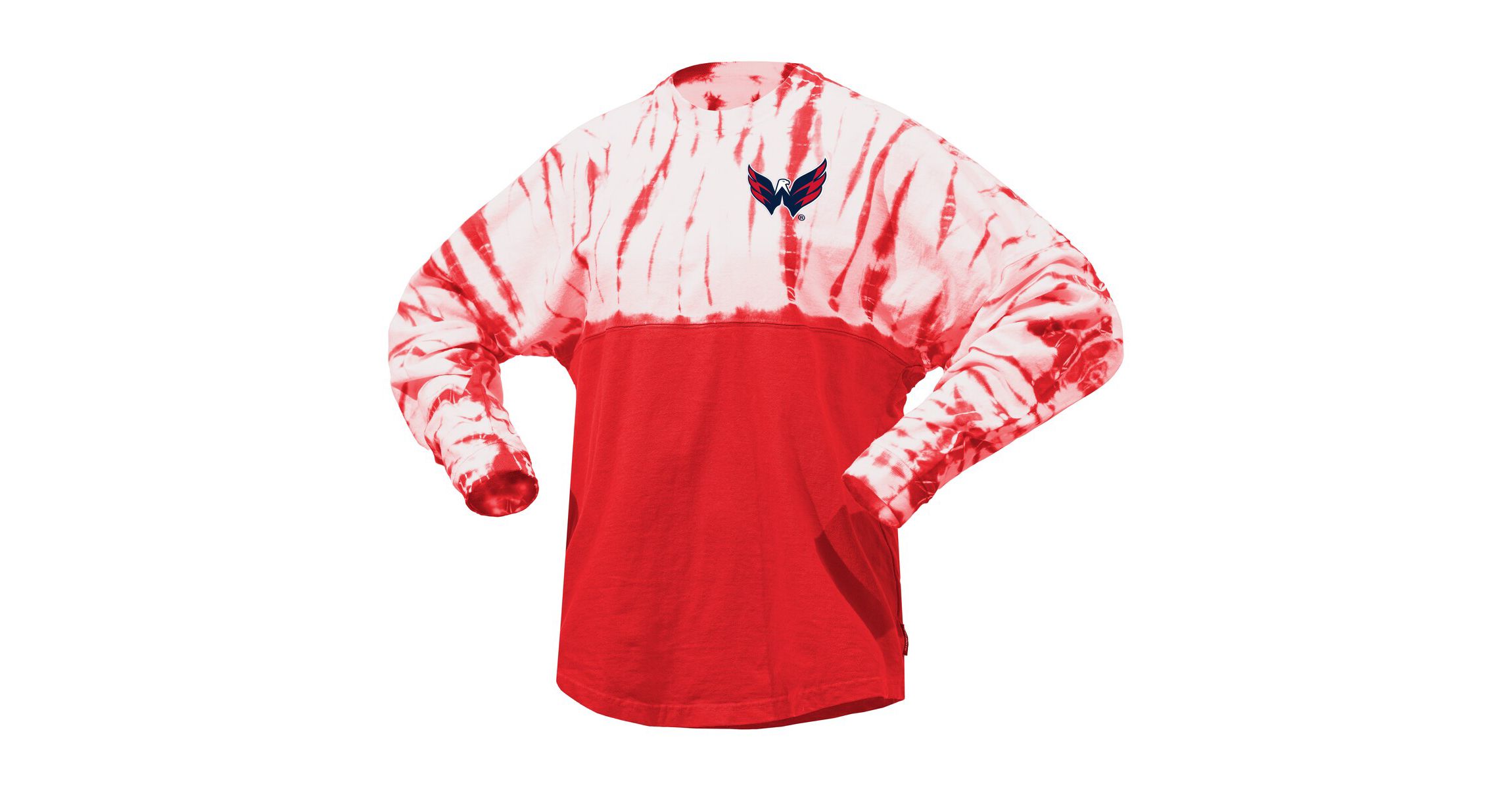 NHL Unisex Washington Capitals Crystal Half Dye Long Sleeve T-Shirt