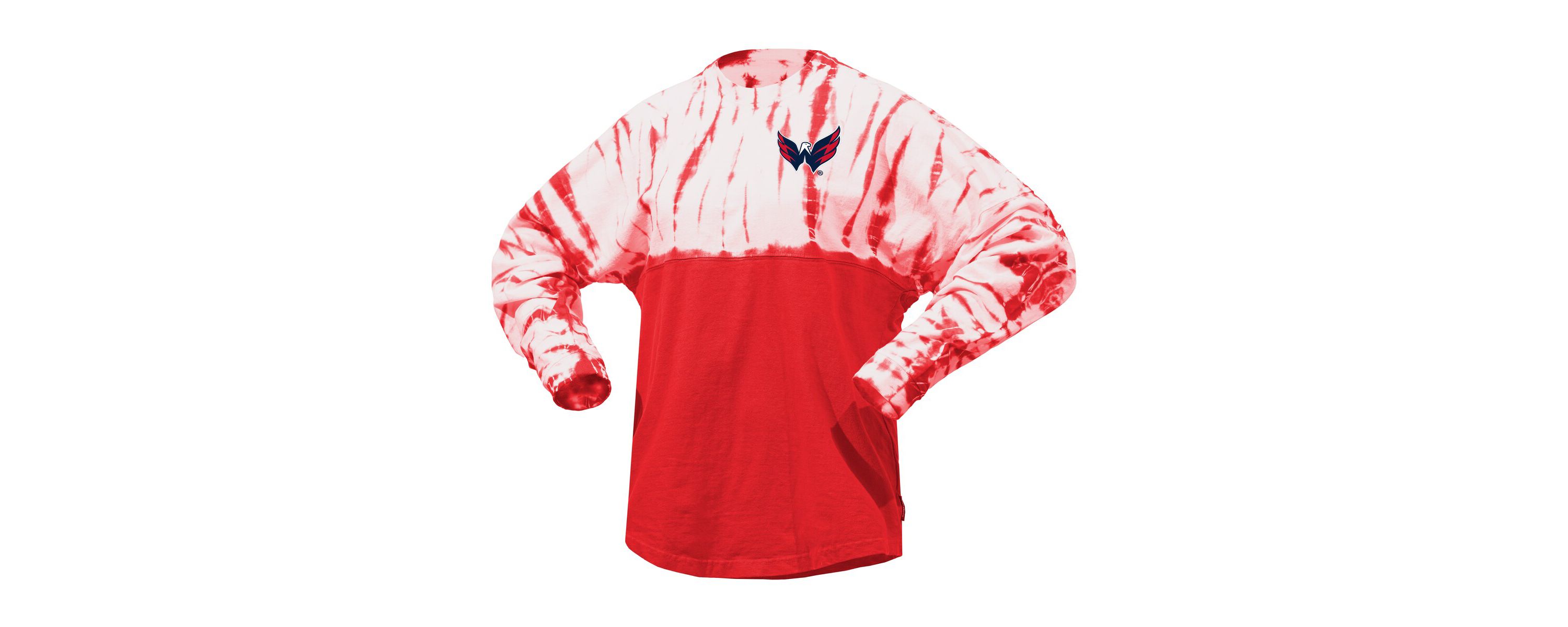 NHL Unisex Washington Capitals Crystal Half Dye Long Sleeve T-Shirt