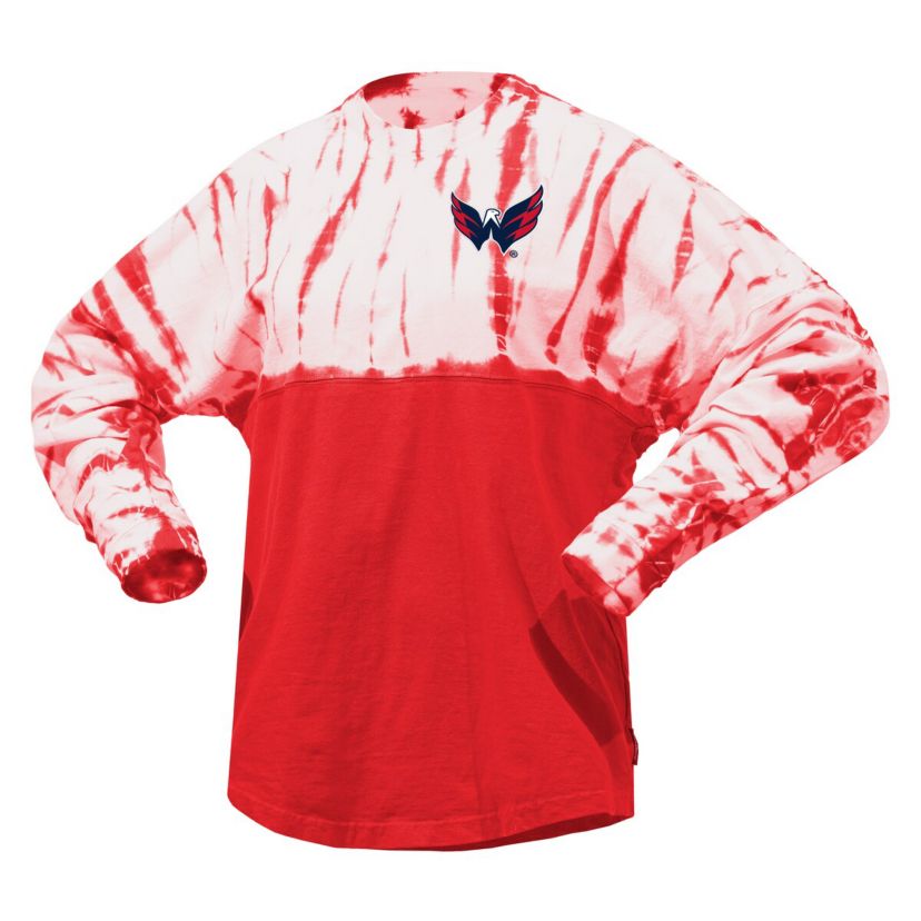 NHL Unisex Washington Capitals Crystal Half Dye Long Sleeve T-Shirt