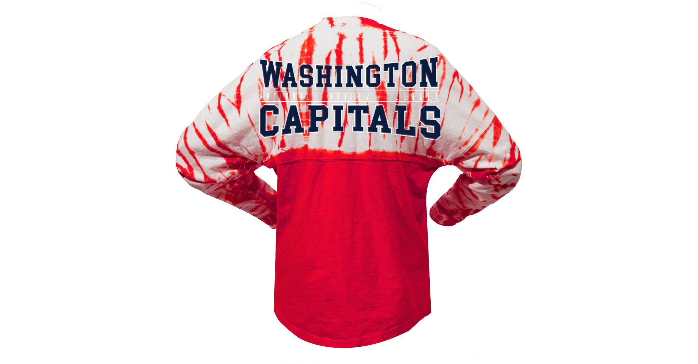NHL Unisex Washington Capitals Crystal Half Dye Long Sleeve T-Shirt
