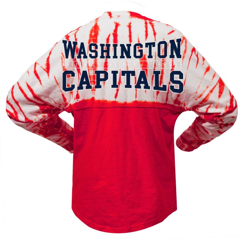 NHL Unisex Washington Capitals Crystal Half Dye Long Sleeve T-Shirt