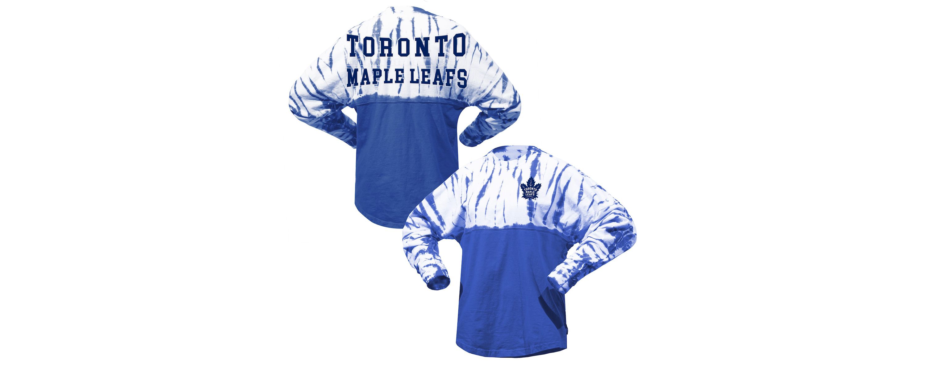 NHL Unisex Toronto Maple Leafs Crystal Half Dye Long Sleeve T-Shirt