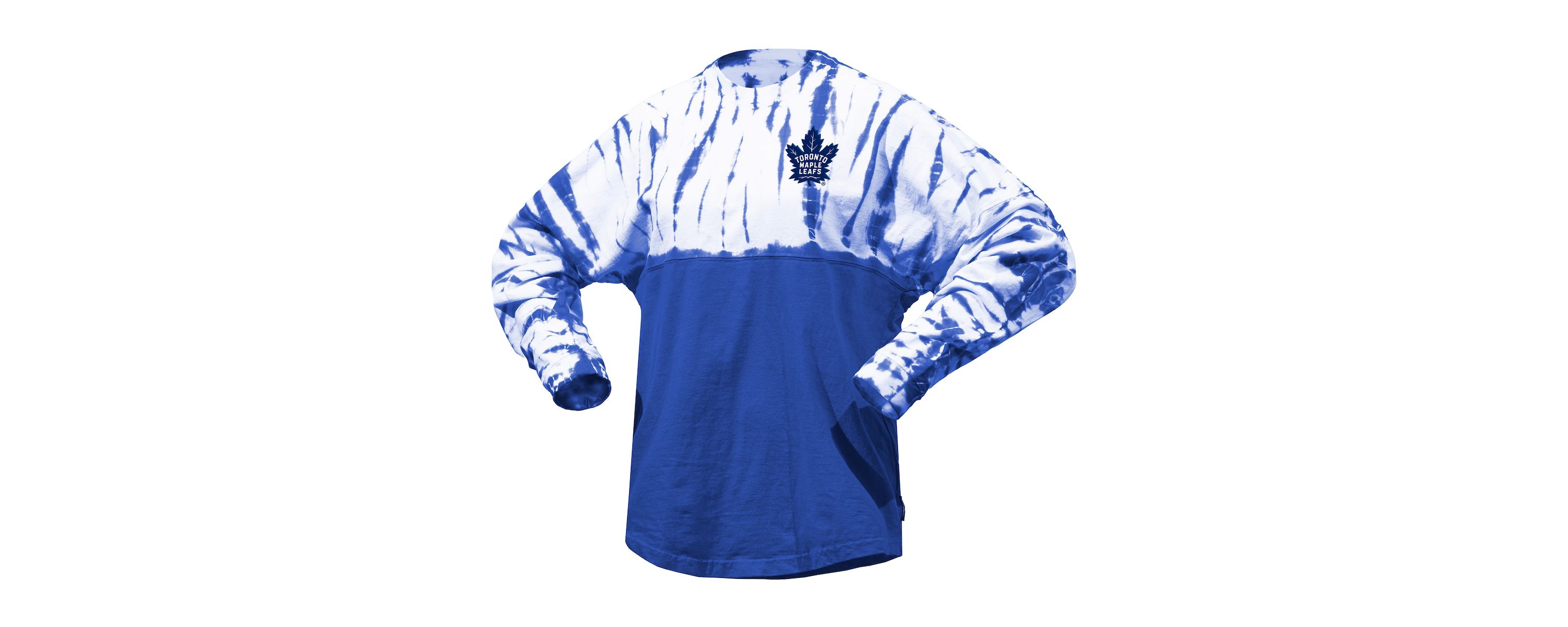NHL Unisex Toronto Maple Leafs Crystal Half Dye Long Sleeve T-Shirt