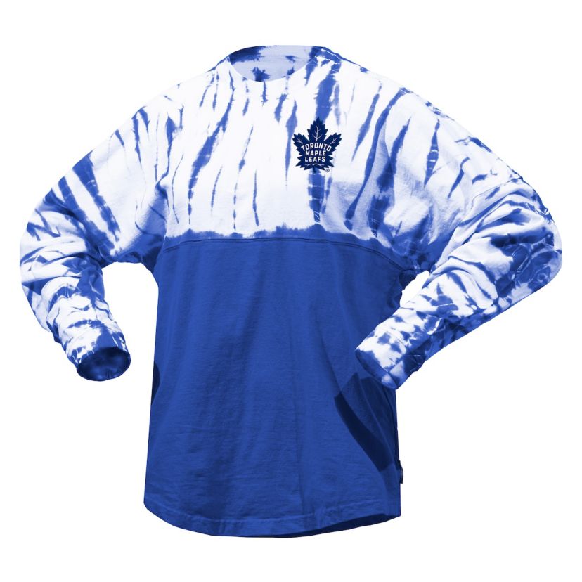 NHL Unisex Toronto Maple Leafs Crystal Half Dye Long Sleeve T-Shirt
