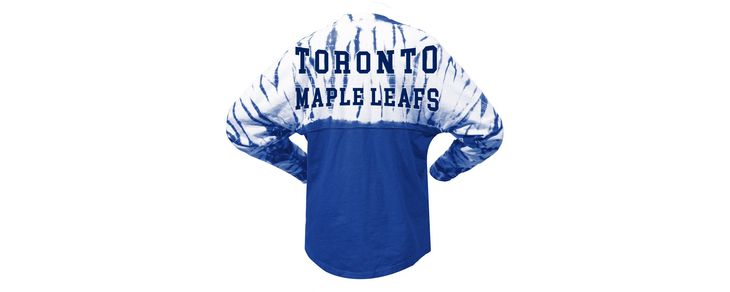 NHL Unisex Toronto Maple Leafs Crystal Half Dye Long Sleeve T-Shirt