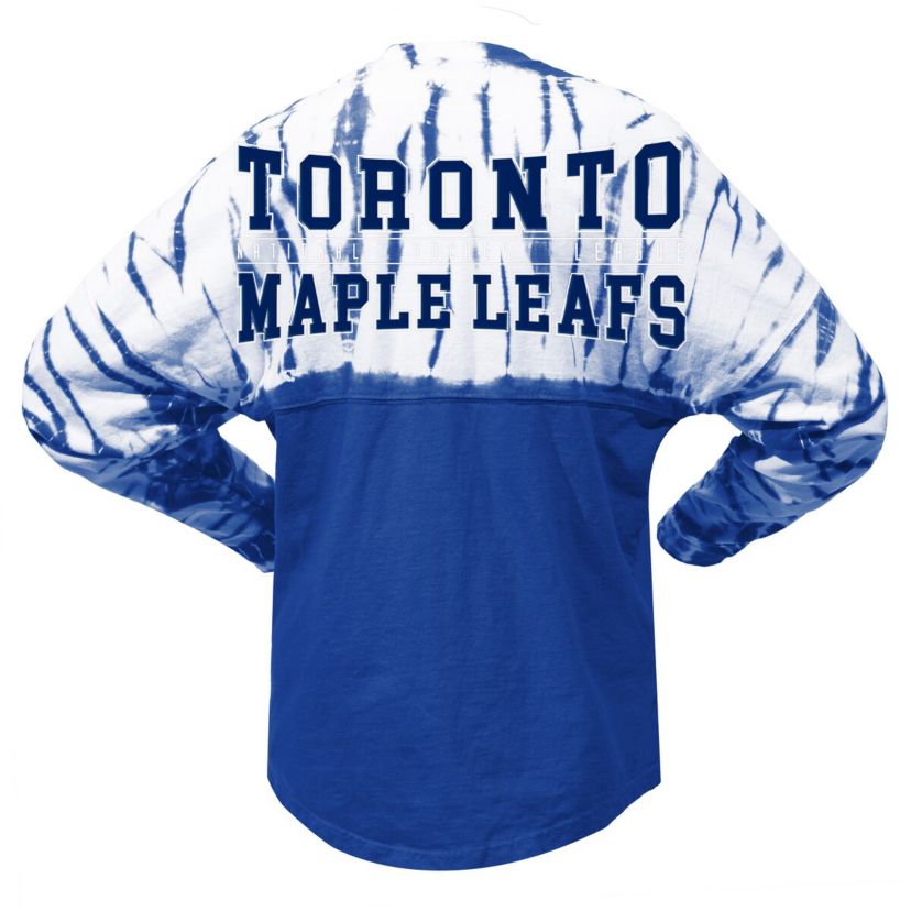 NHL Unisex Toronto Maple Leafs Crystal Half Dye Long Sleeve T-Shirt