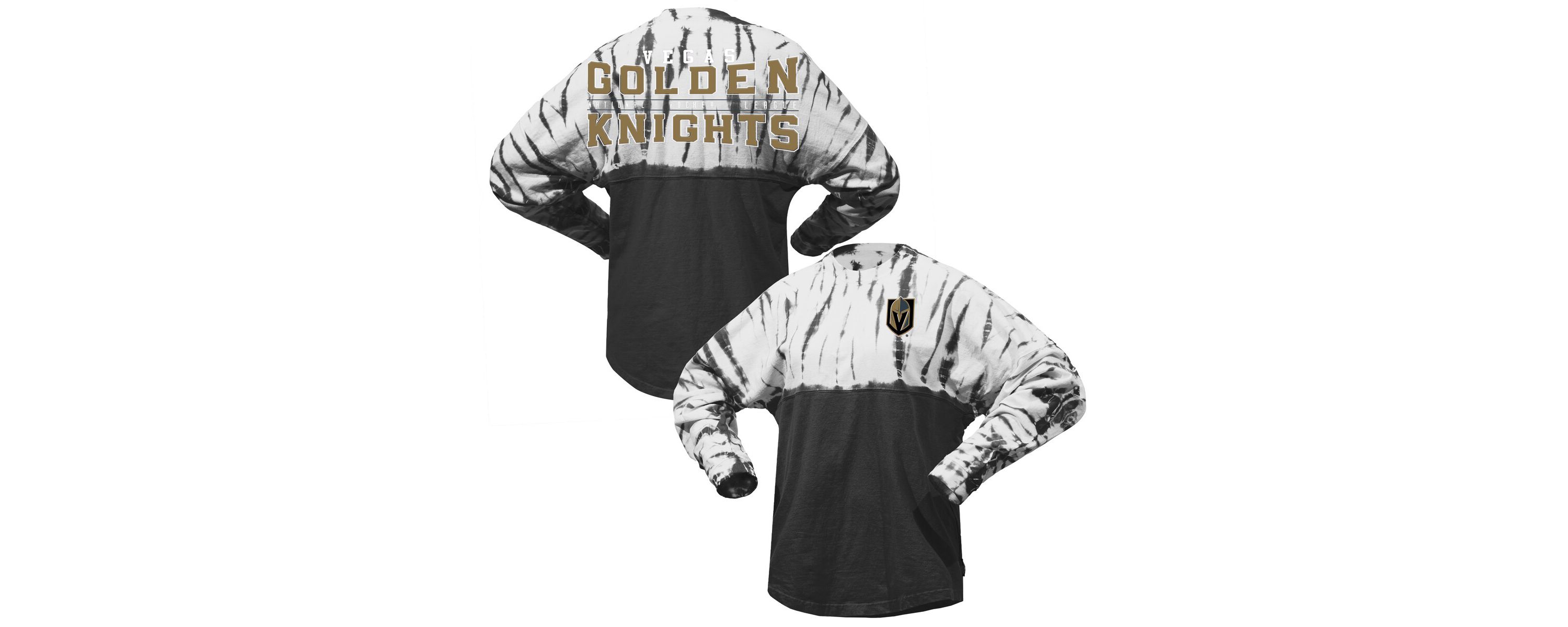NHL Unisex Vegas Golden Knights Crystal Half Dye Long Sleeve T-Shirt