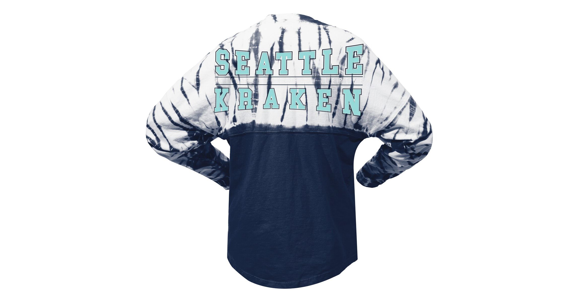 NHL Unisex Deep Sea Seattle Kraken Crystal Half Dye Long Sleeve T-Shirt