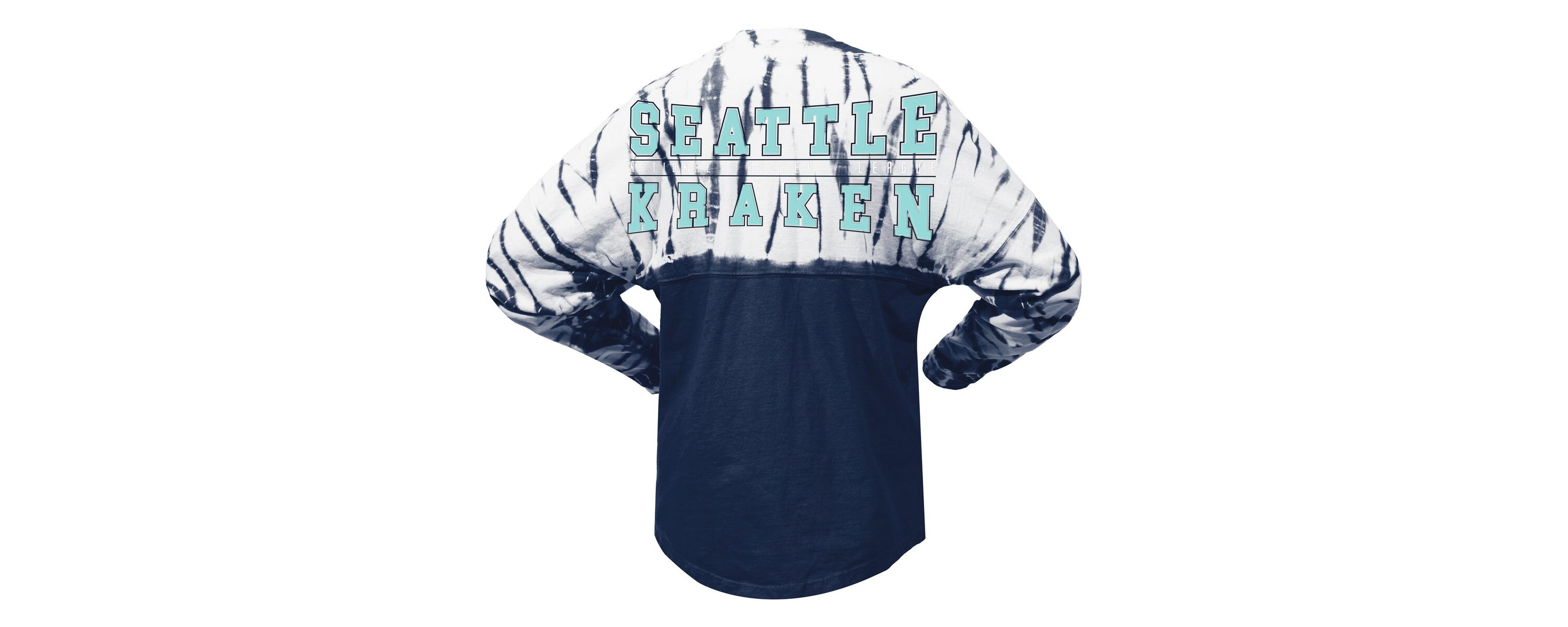 NHL Unisex Deep Sea Seattle Kraken Crystal Half Dye Long Sleeve T-Shirt