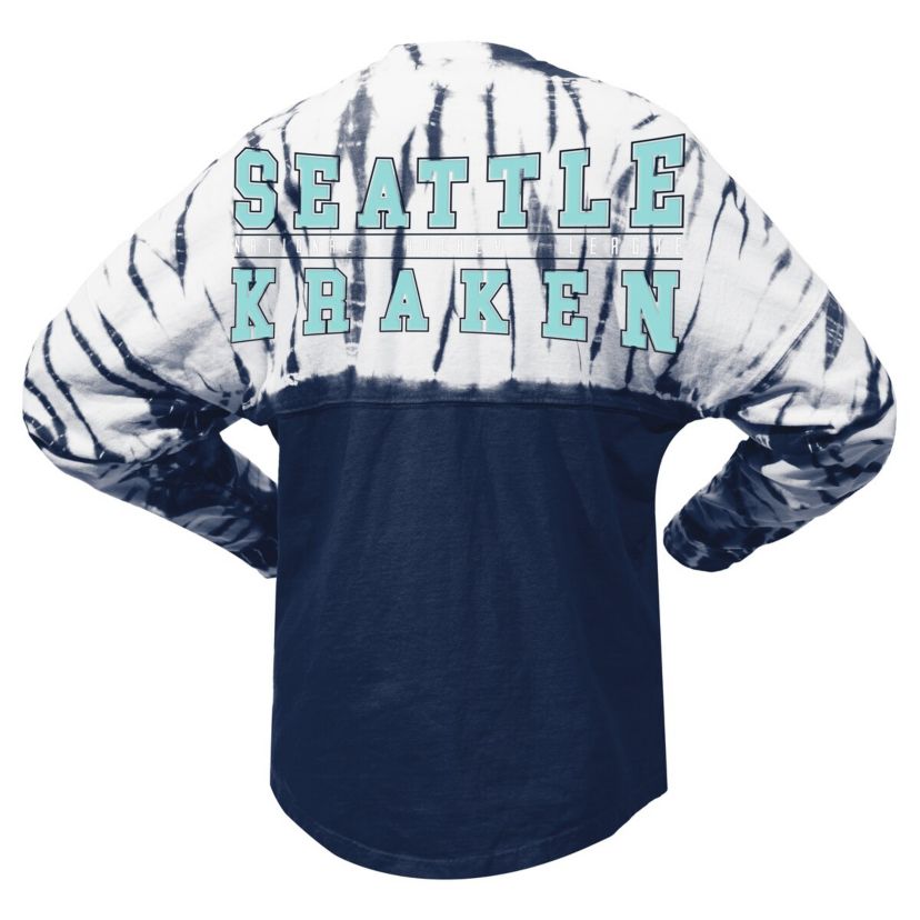 NHL Unisex Deep Sea Seattle Kraken Crystal Half Dye Long Sleeve T-Shirt