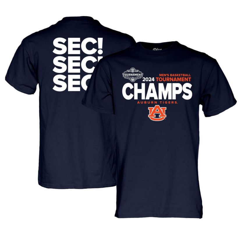 NCAA Auburn Tigers 2024 SEC Basketball Conference Tournament s Locker Room T-Shirt