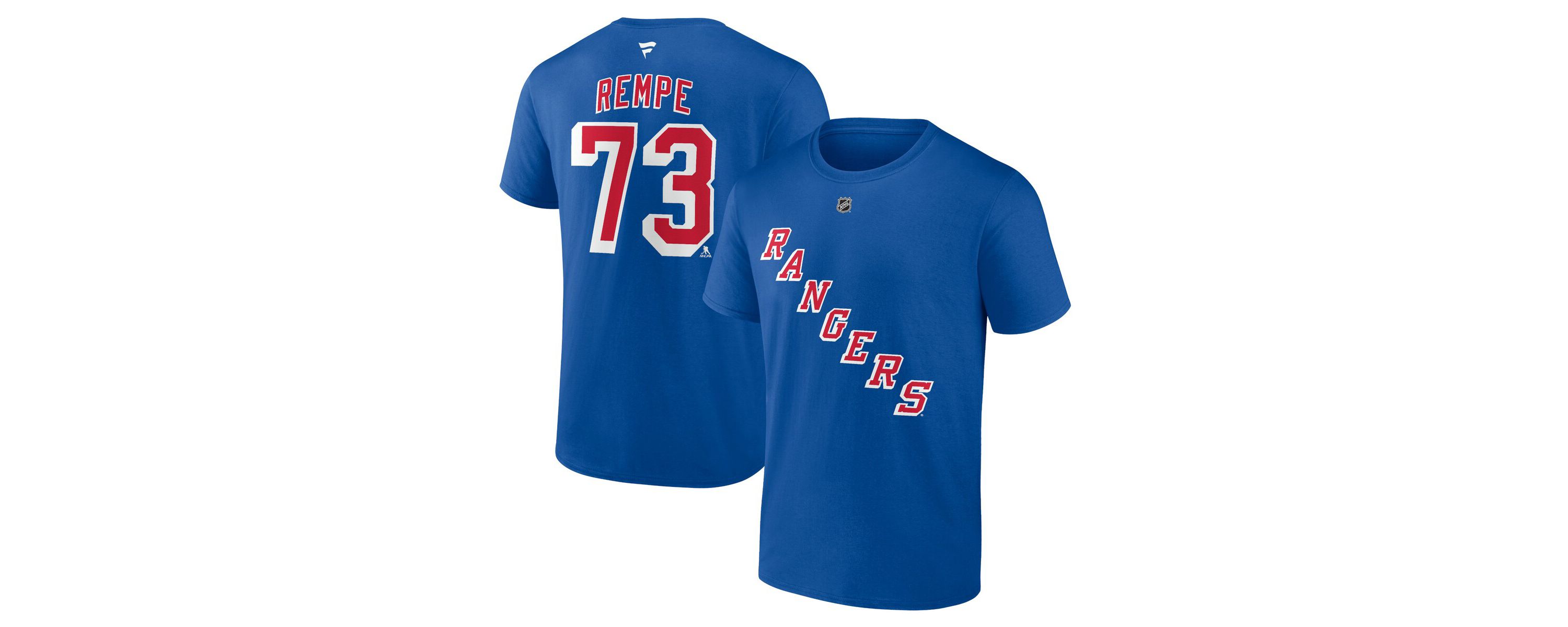 NHL Fanatics Matt Rempe New York Rangers Authentic Stack Name & Number T-Shirt