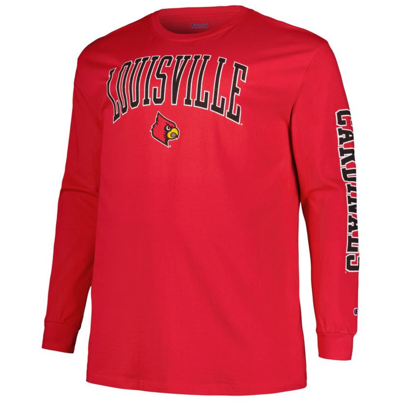 NCAA Louisville Cardinals Big & Tall 2-Hit Long Sleeve T-Shirt