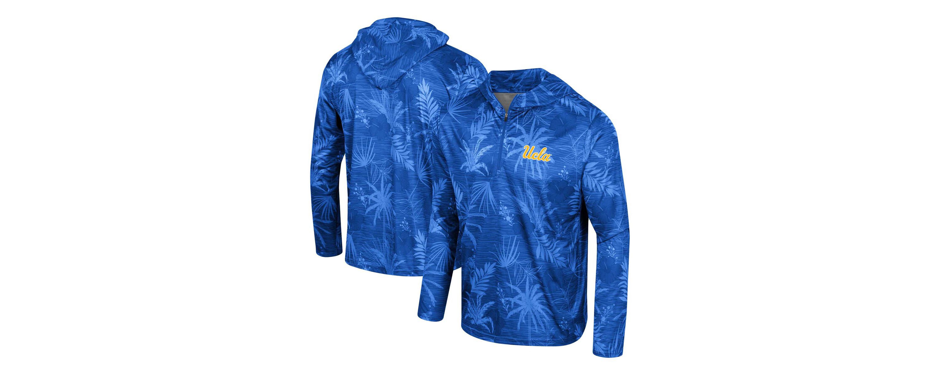 NCAA UCLA Bruins Palms Printed Lightweight Quarter-Zip Hooded Top