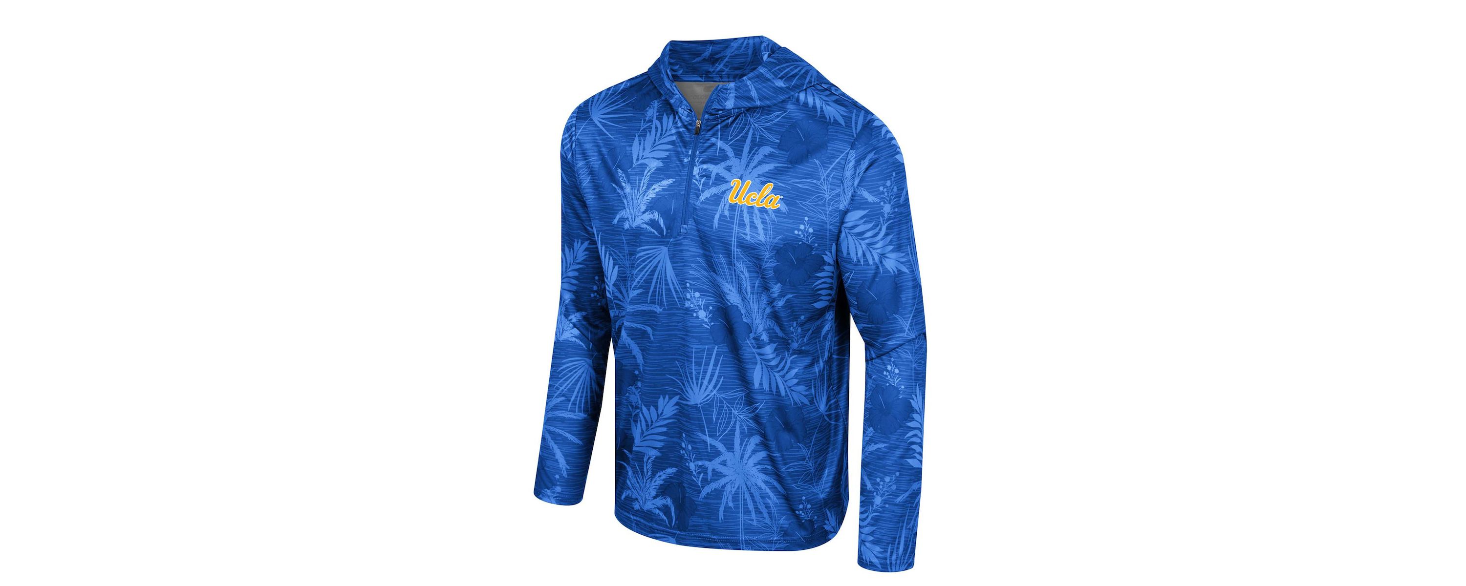 NCAA UCLA Bruins Palms Printed Lightweight Quarter-Zip Hooded Top
