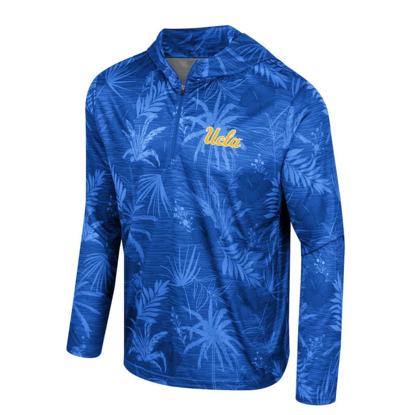 NCAA UCLA Bruins Palms Printed Lightweight Quarter-Zip Hooded Top