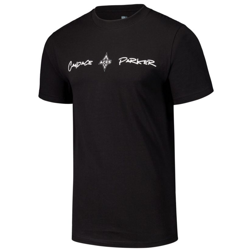 WNBA Unisex Candace Parker Las Vegas Aces Player Signature Name & Number T-Shirt