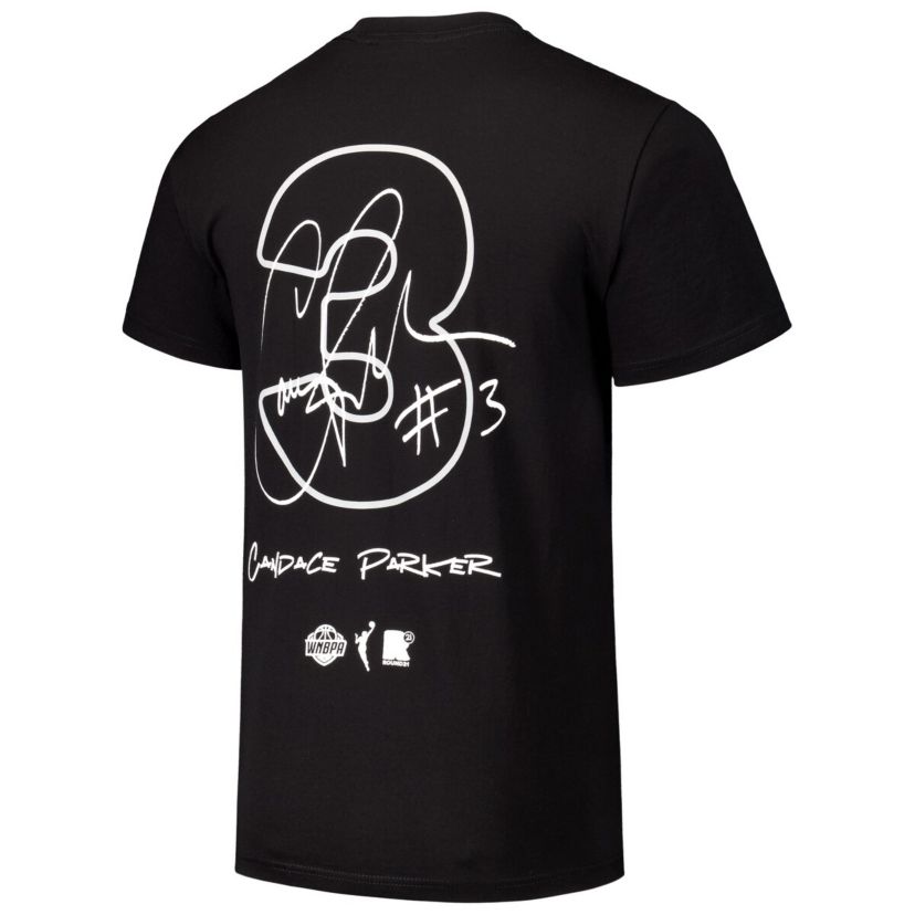 WNBA Unisex Candace Parker Las Vegas Aces Player Signature Name & Number T-Shirt