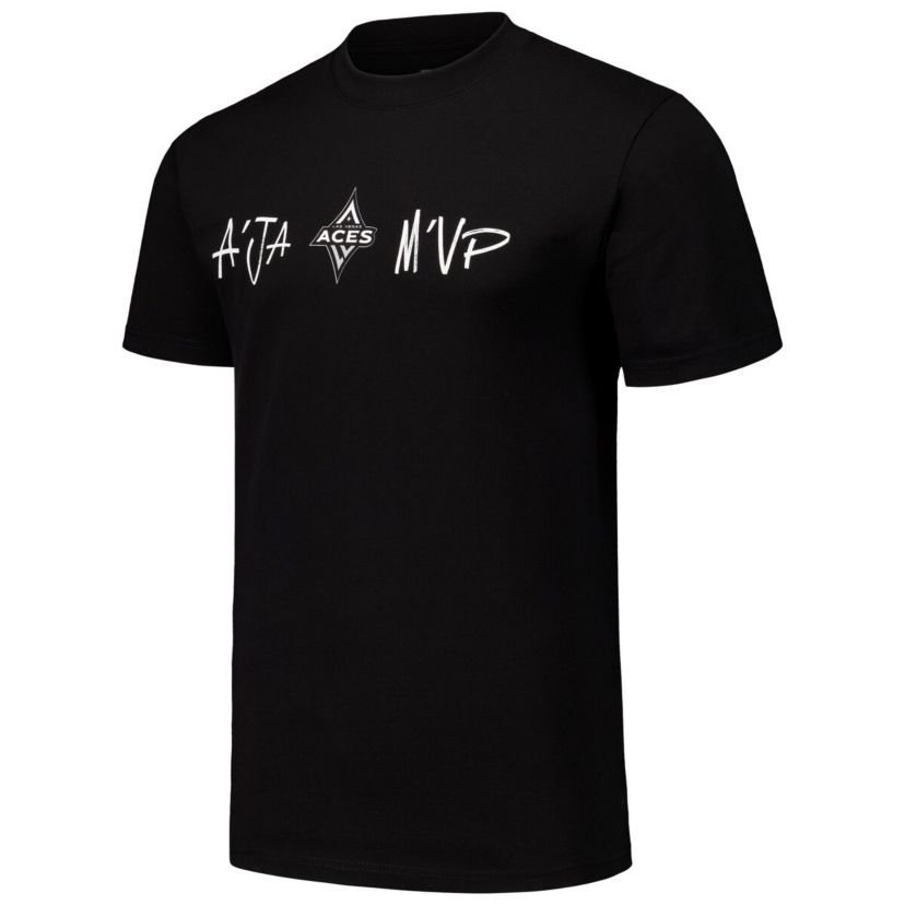 WNBA Unisex Aja Las Vegas Aces Player Signature Name & Number T-Shirt