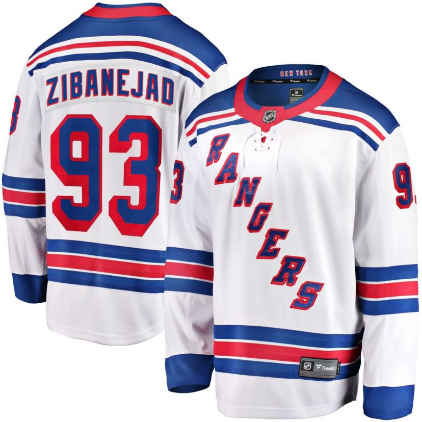 NHL Fanatics Mika Zibanejad New York Rangers Away Premier Breakaway Player Jersey