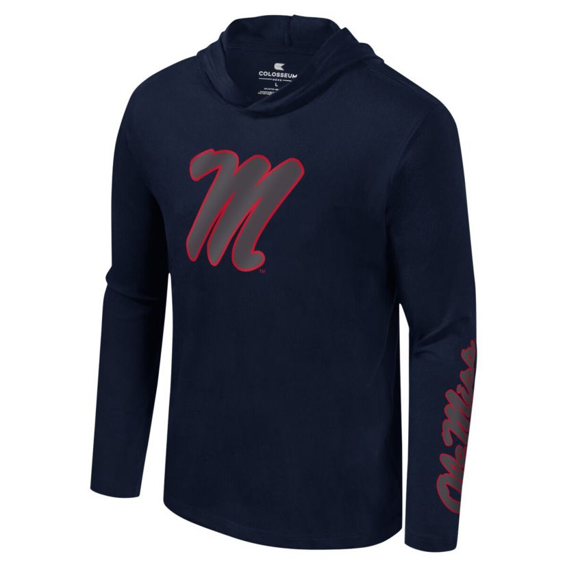 NCAA Ole Miss Rebels Color Pop Active Blend 2-Hit Long Sleeve Hooded T-Shirt