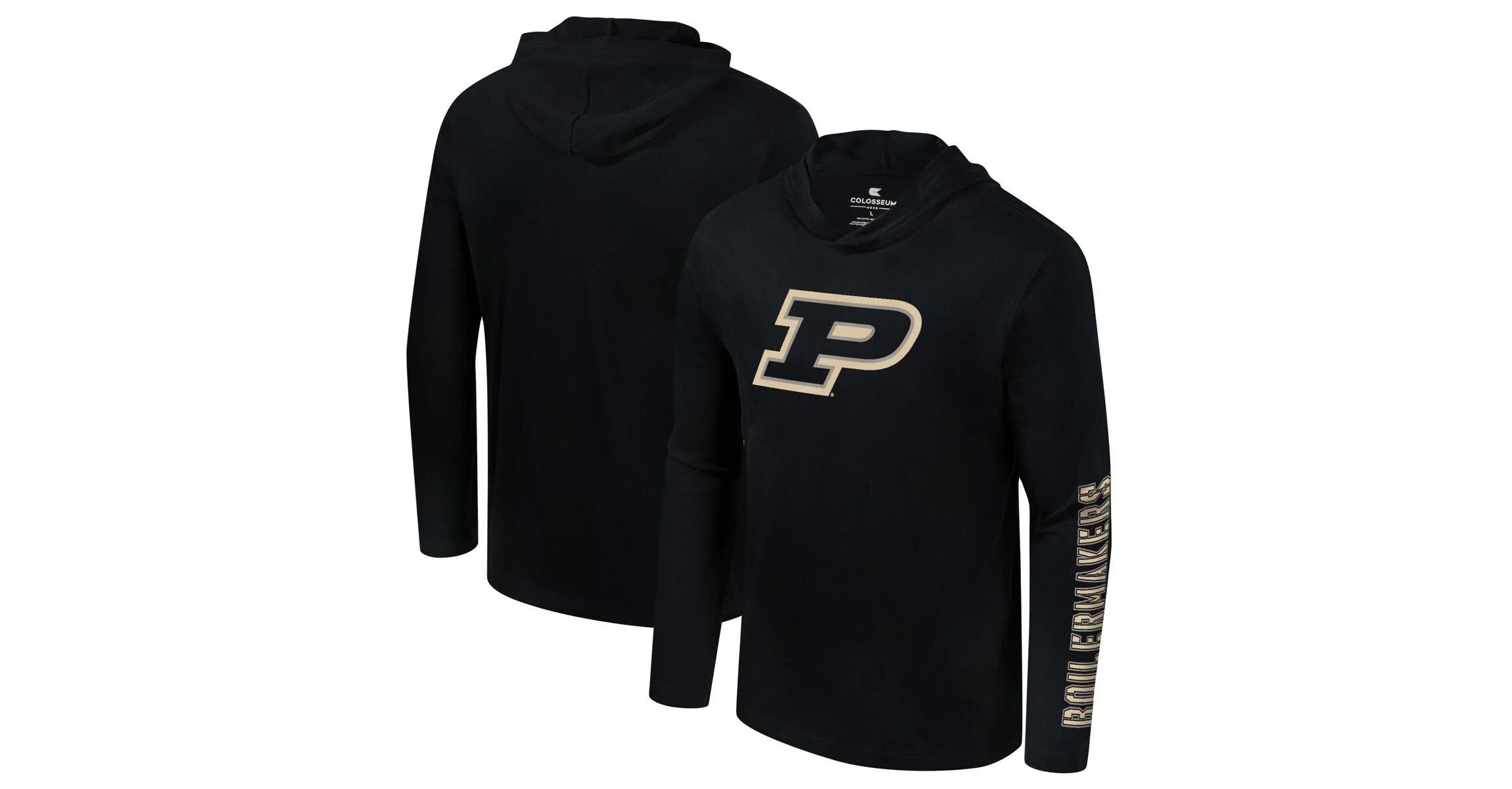 NCAA Purdue Boilermakers Color Pop Active Blend 2-Hit Long Sleeve Hooded T-Shirt