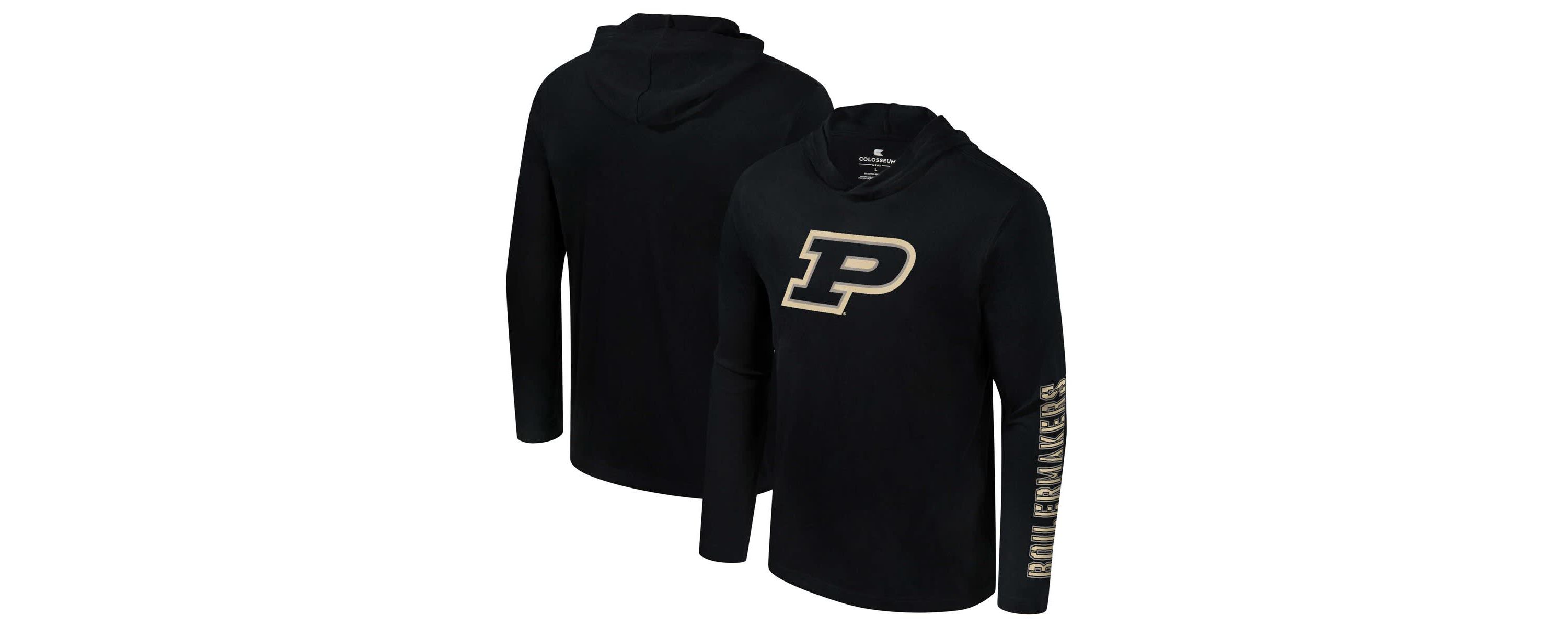 NCAA Purdue Boilermakers Color Pop Active Blend 2-Hit Long Sleeve Hooded T-Shirt