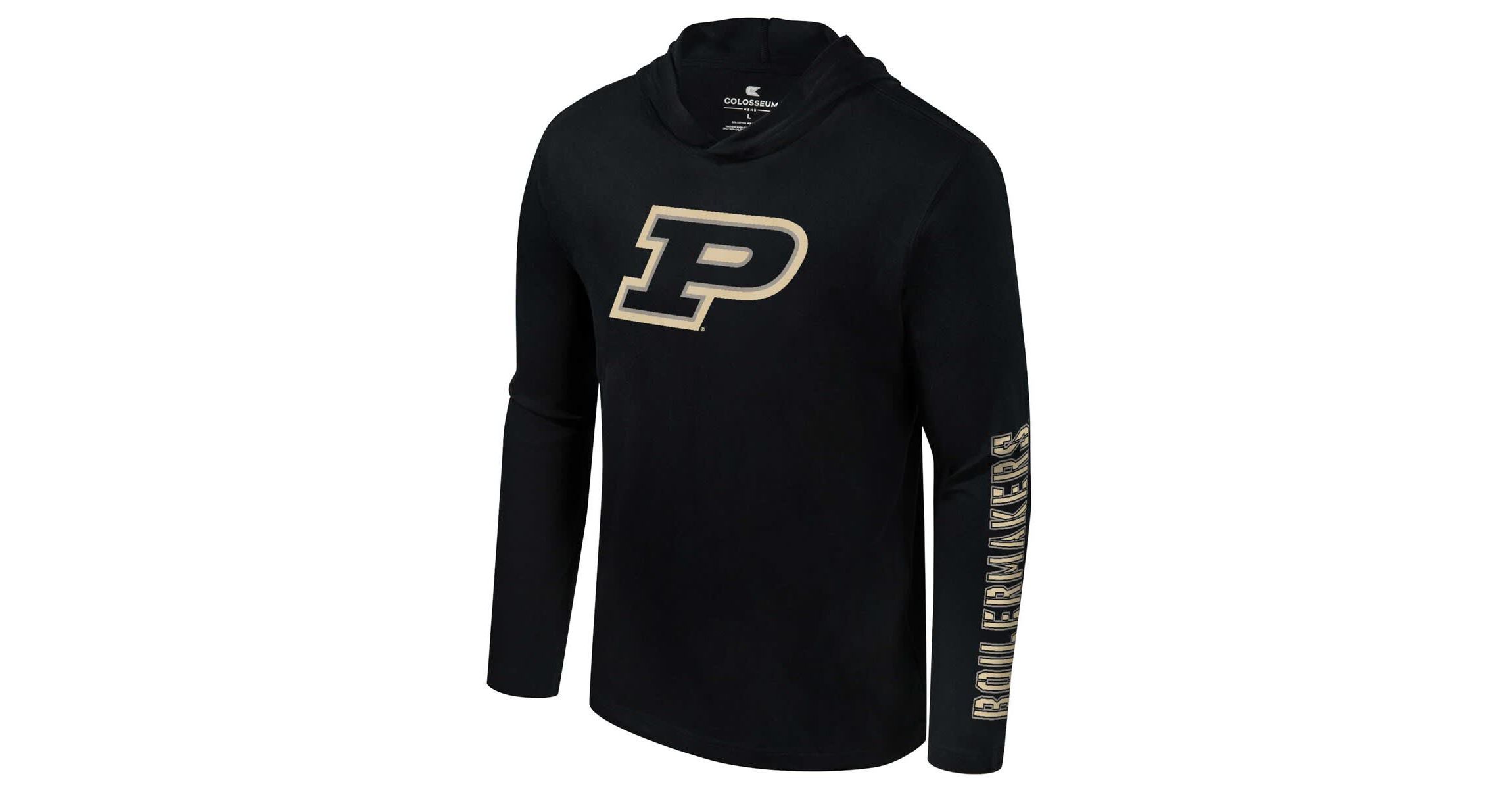 NCAA Purdue Boilermakers Color Pop Active Blend 2-Hit Long Sleeve Hooded T-Shirt