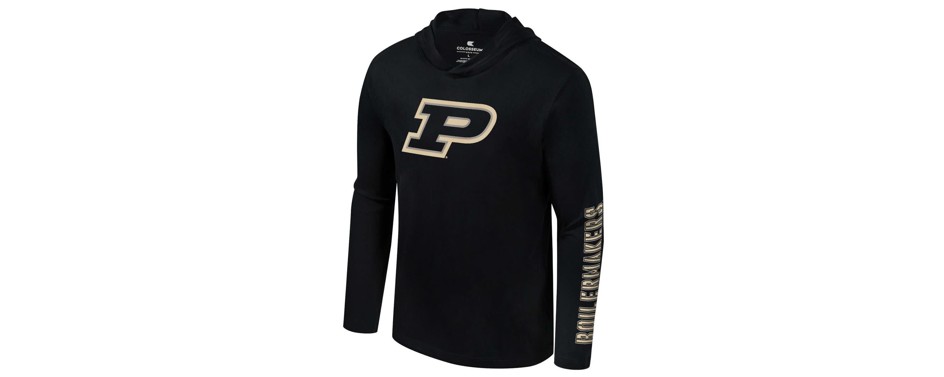 NCAA Purdue Boilermakers Color Pop Active Blend 2-Hit Long Sleeve Hooded T-Shirt