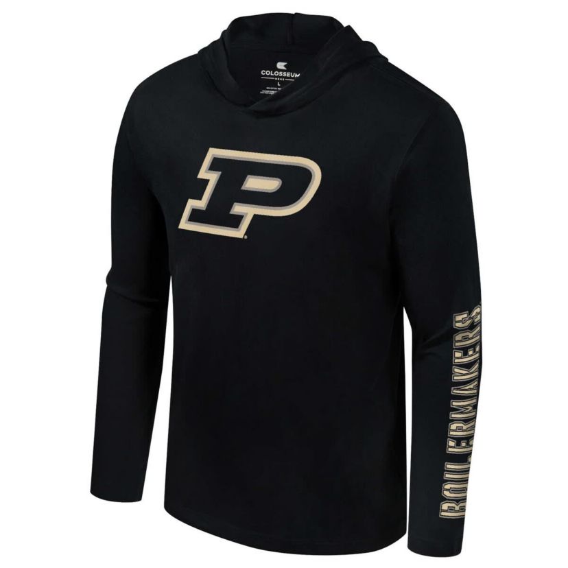 NCAA Purdue Boilermakers Color Pop Active Blend 2-Hit Long Sleeve Hooded T-Shirt