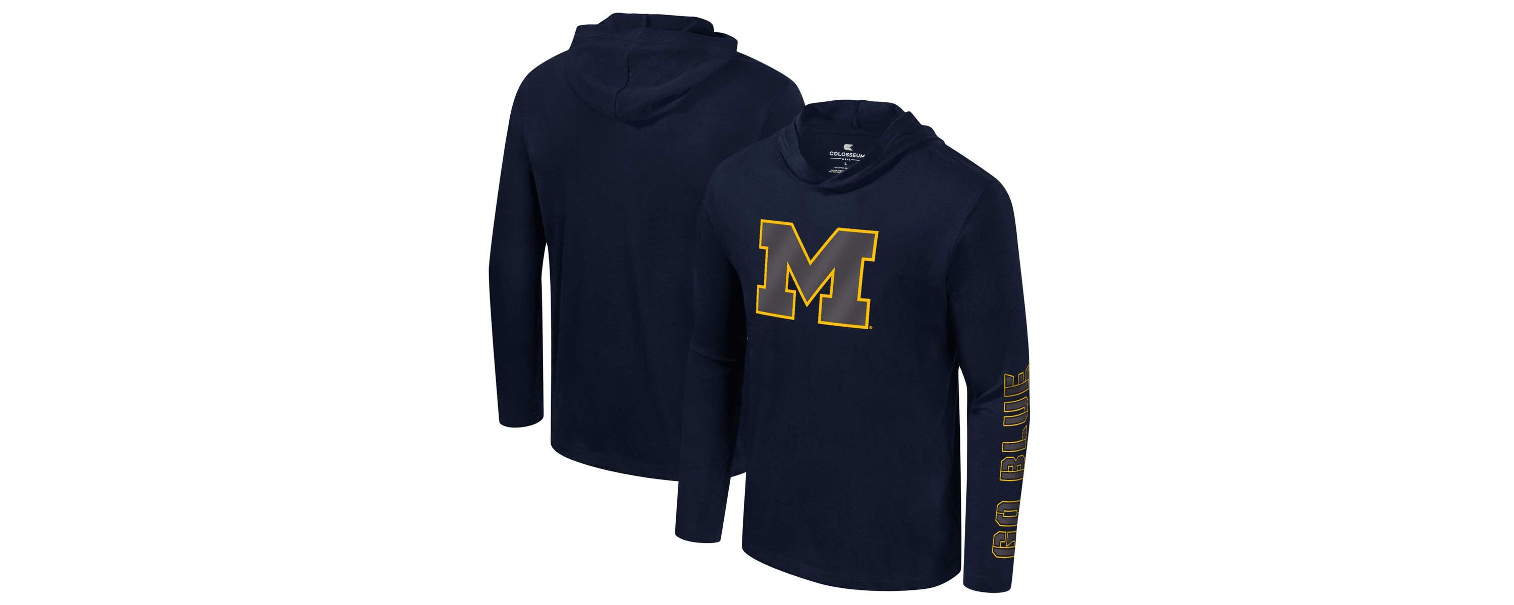 NCAA Michigan Wolverines Color Pop Active Blend 2-Hit Long Sleeve Hooded T-Shirt
