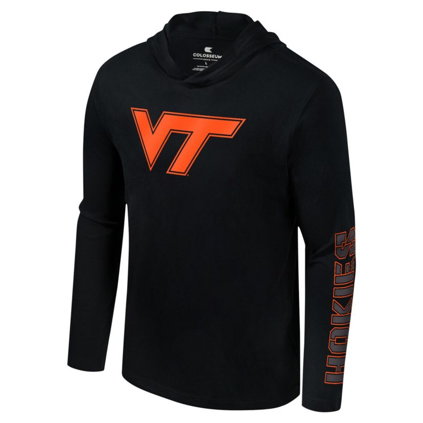 NCAA Virginia Tech Hokies Color Pop Active Blend 2-Hit Long Sleeve Hooded T-Shirt