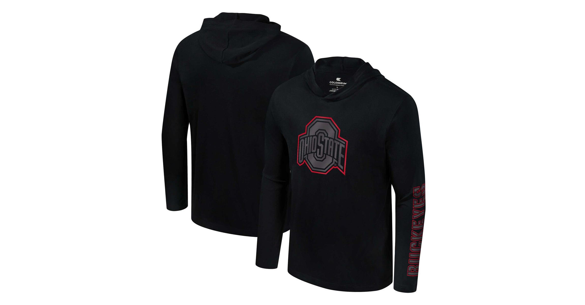 NCAA Ohio State Buckeyes Color Pop Active Blend 2-Hit Long Sleeve Hooded T-Shirt