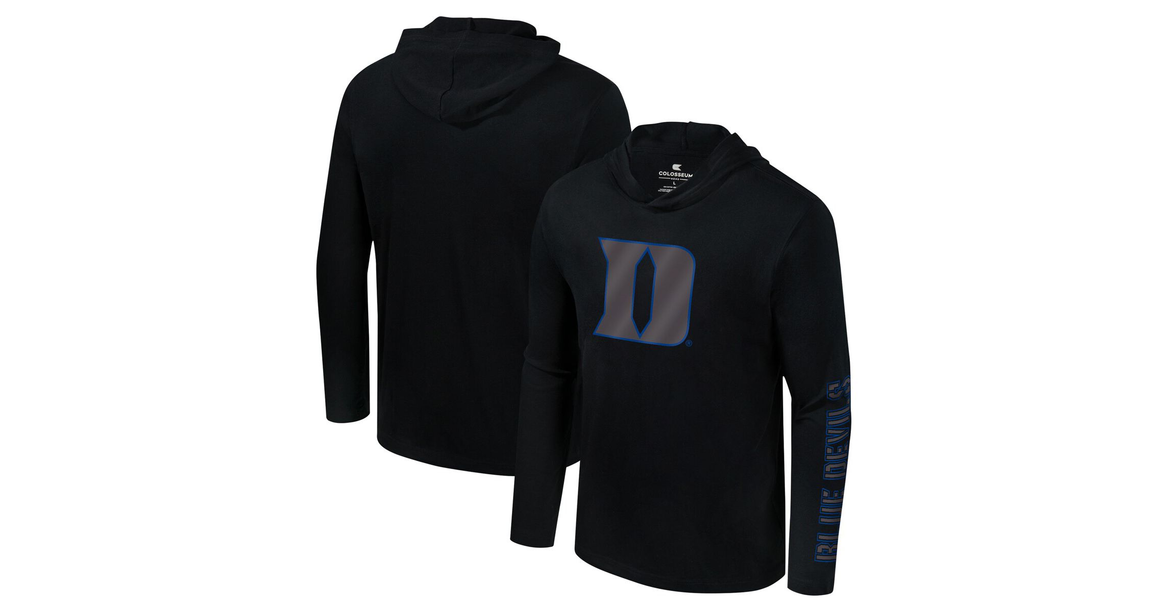 Duke Blue Devils NCAA Duke Devils Color Pop Active Blend 2-Hit Long Sleeve Hooded T-Shirt