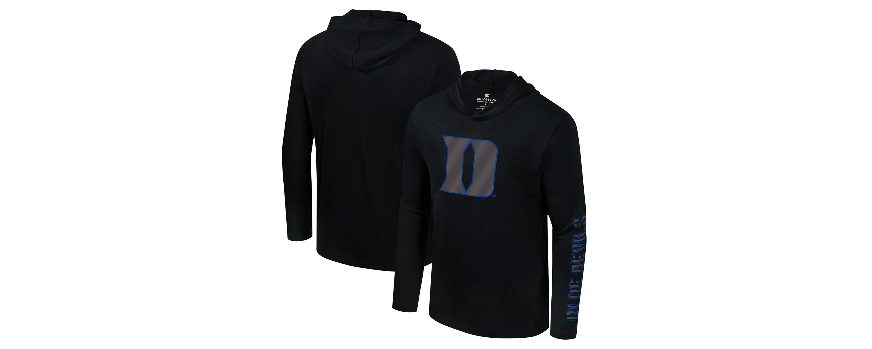 Duke Blue Devils NCAA Duke Devils Color Pop Active Blend 2-Hit Long Sleeve Hooded T-Shirt