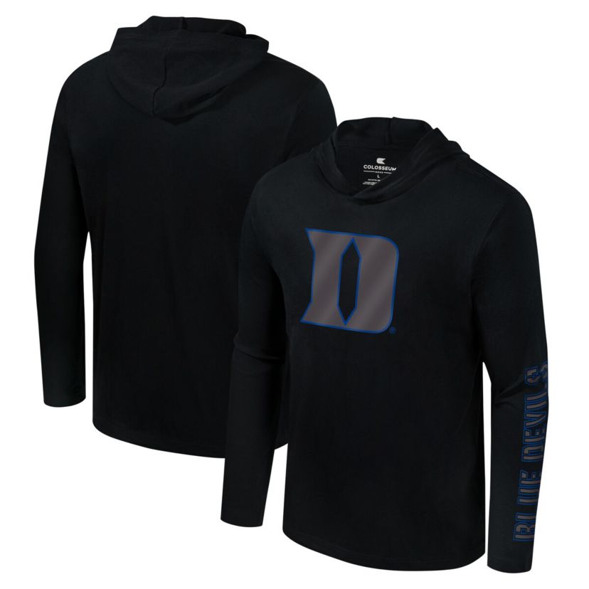 Duke Blue Devils NCAA Duke Devils Color Pop Active Blend 2-Hit Long Sleeve Hooded T-Shirt