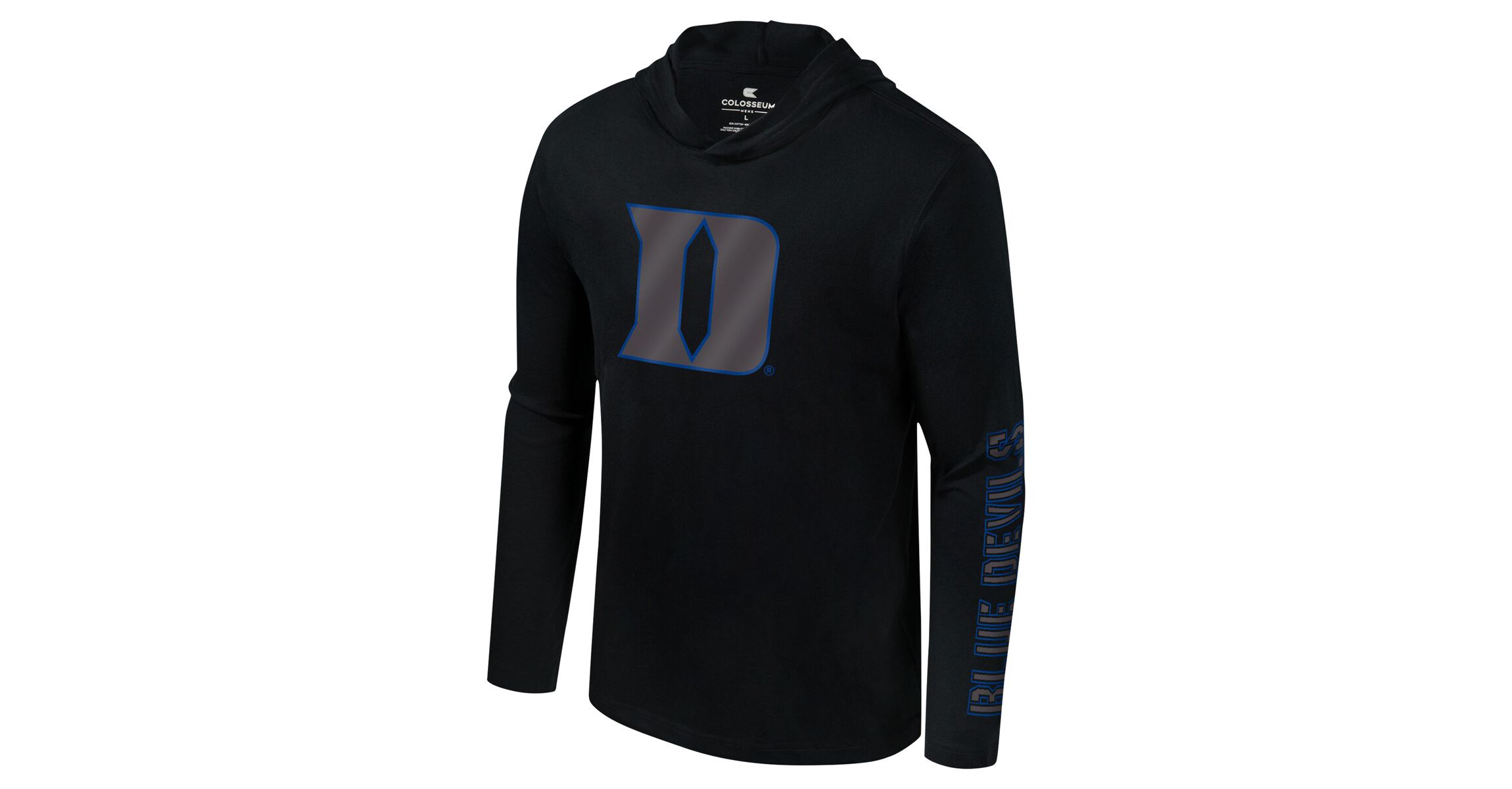 Duke Blue Devils NCAA Duke Devils Color Pop Active Blend 2-Hit Long Sleeve Hooded T-Shirt