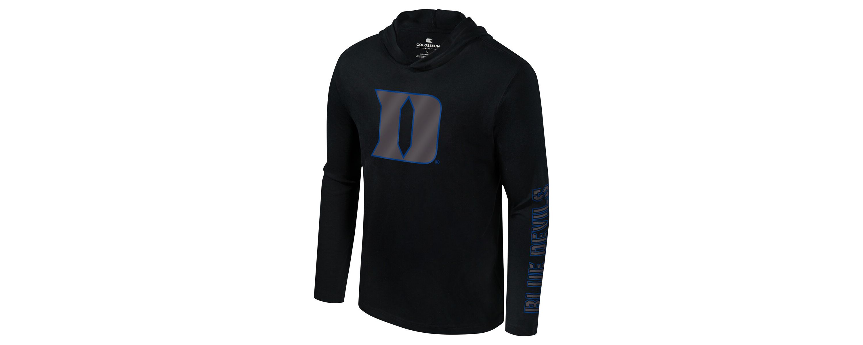 Duke Blue Devils NCAA Duke Devils Color Pop Active Blend 2-Hit Long Sleeve Hooded T-Shirt