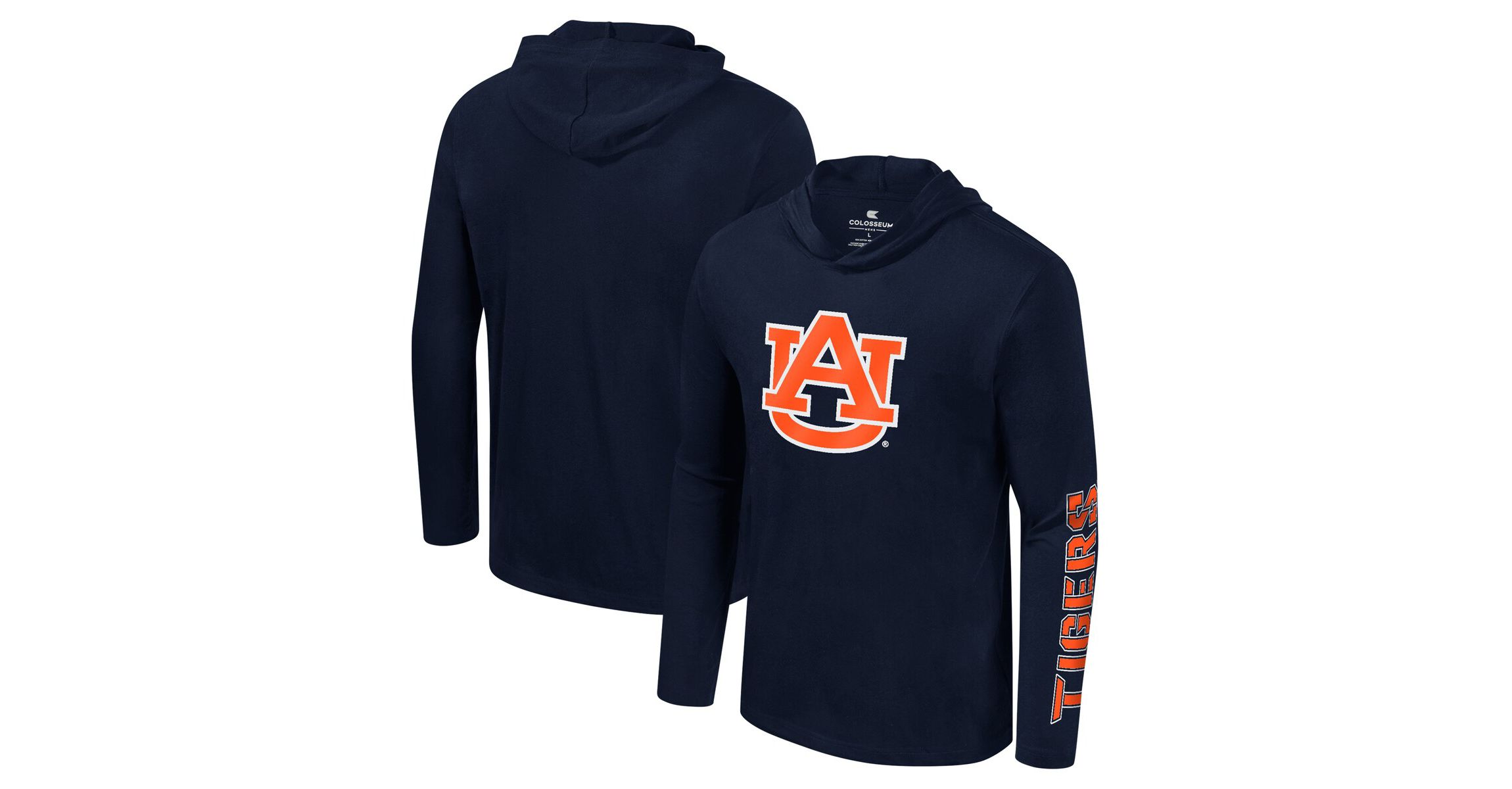 NCAA Auburn Tigers Color Pop Active Blend 2-Hit Long Sleeve Hooded T-Shirt