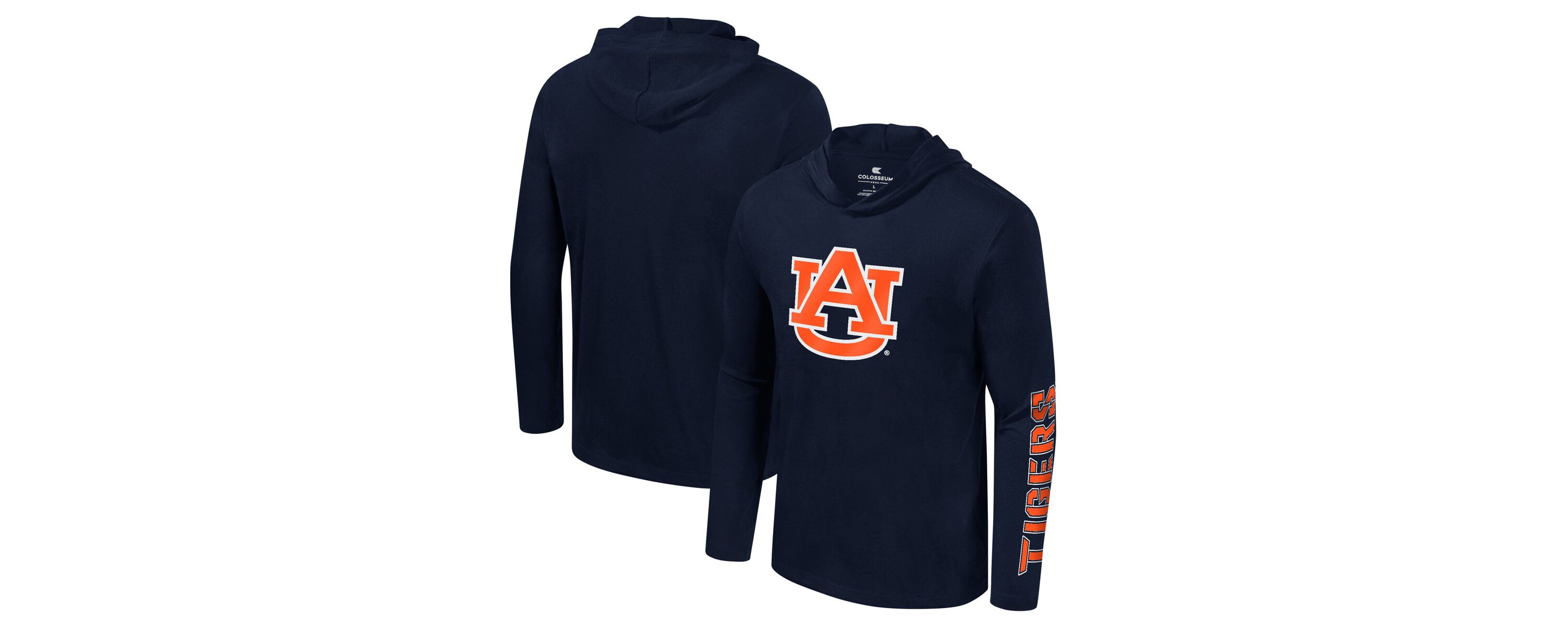 NCAA Auburn Tigers Color Pop Active Blend 2-Hit Long Sleeve Hooded T-Shirt