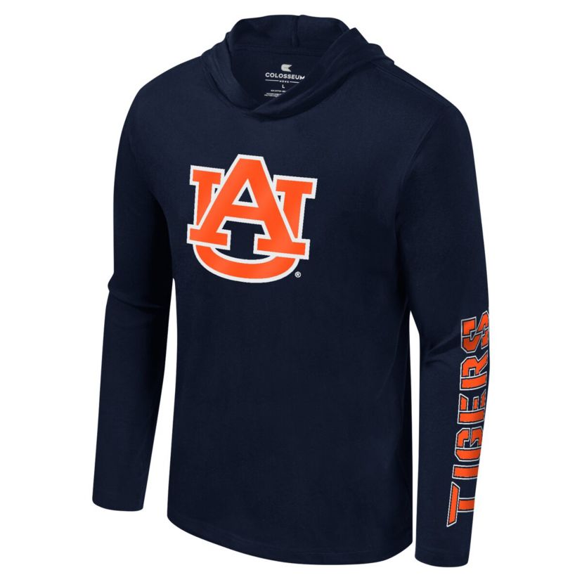 NCAA Auburn Tigers Color Pop Active Blend 2-Hit Long Sleeve Hooded T-Shirt