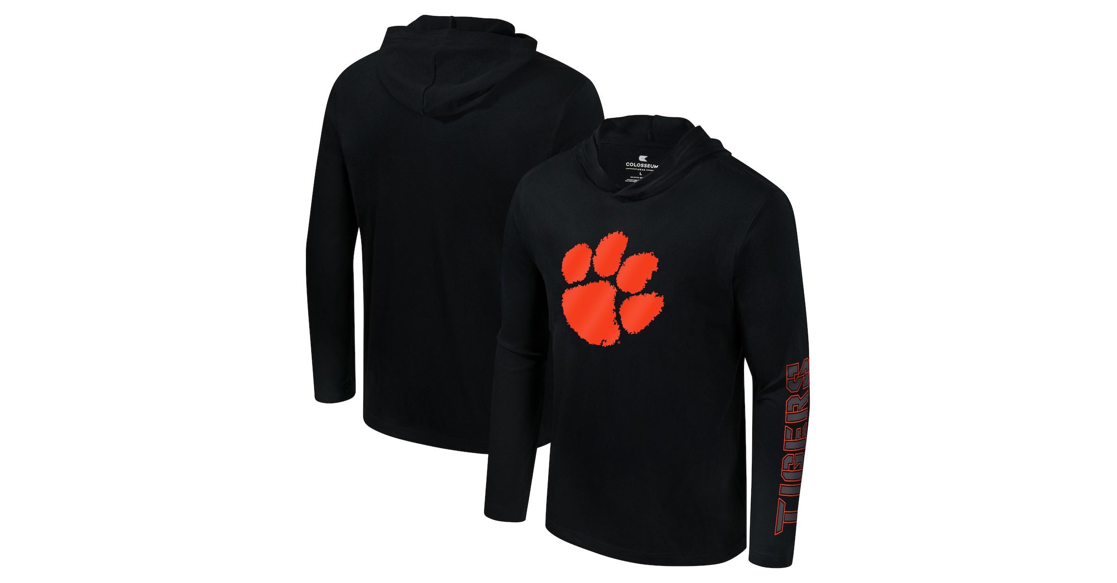 NCAA Clemson Tigers Color Pop Active Blend 2-Hit Long Sleeve Hooded T-Shirt