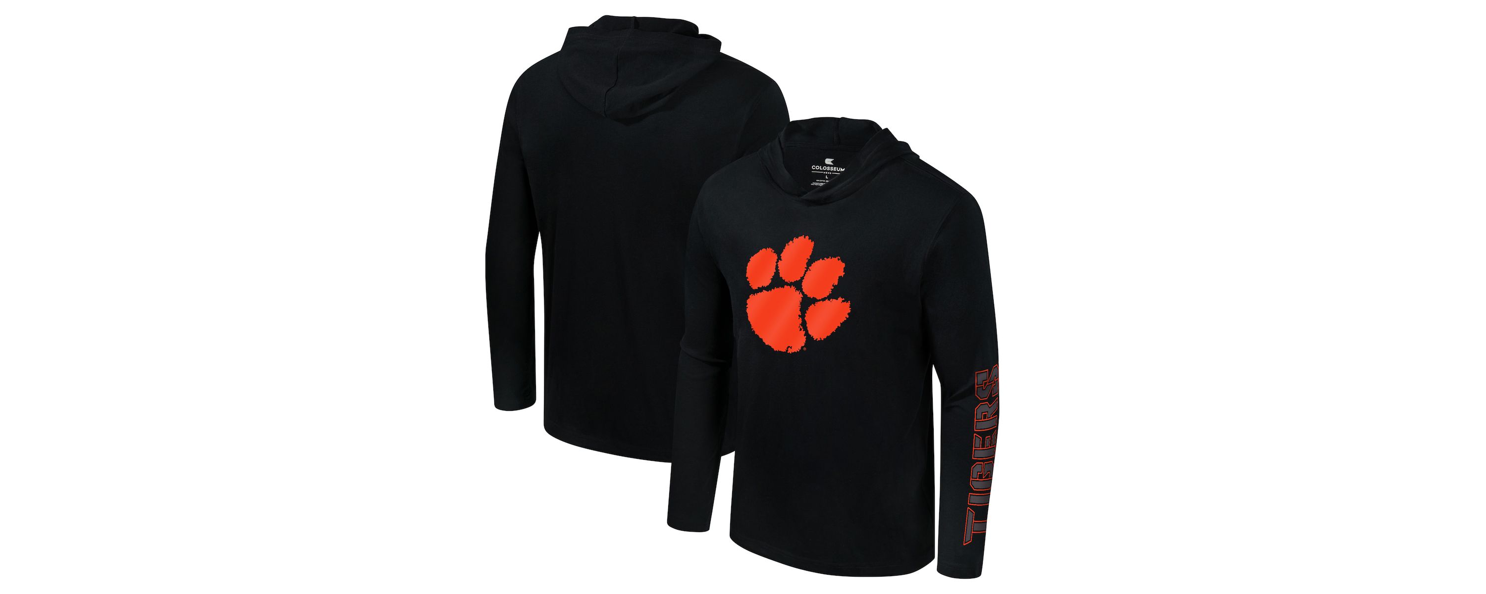 NCAA Clemson Tigers Color Pop Active Blend 2-Hit Long Sleeve Hooded T-Shirt