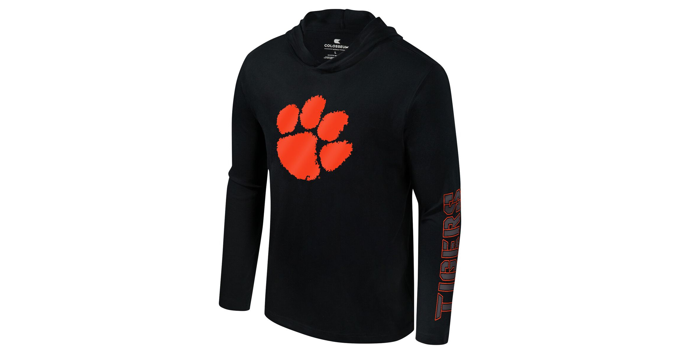 NCAA Clemson Tigers Color Pop Active Blend 2-Hit Long Sleeve Hooded T-Shirt