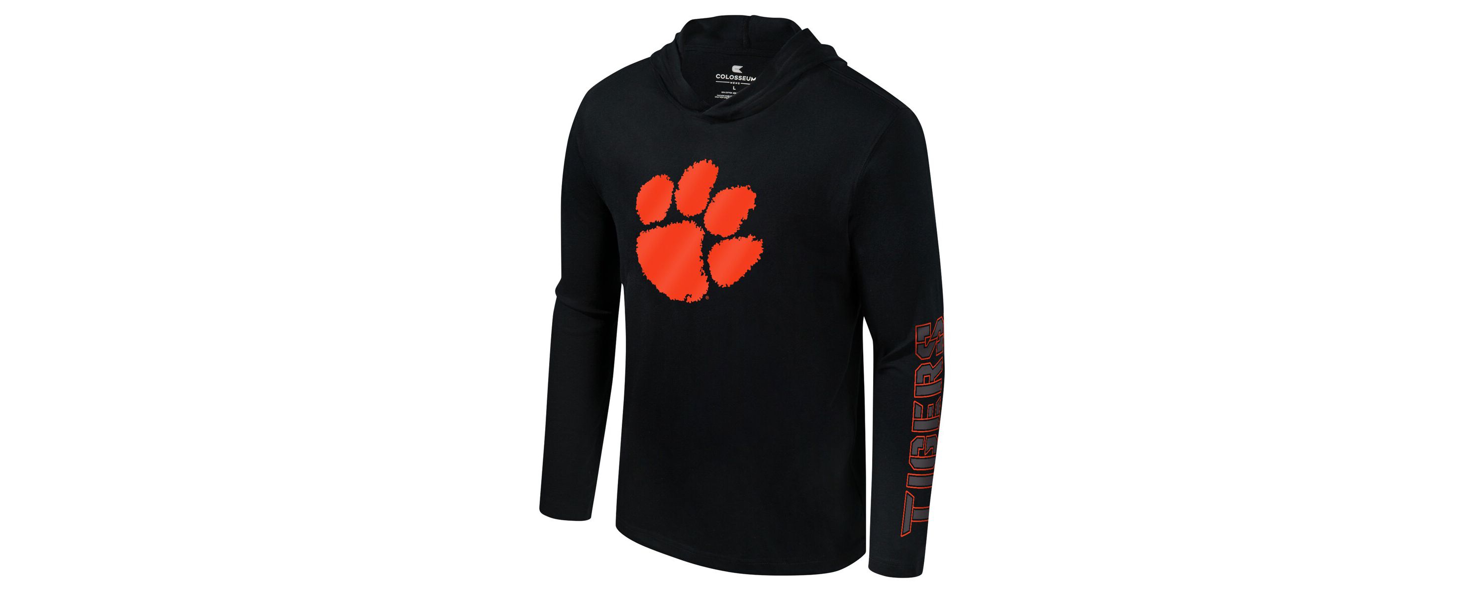 NCAA Clemson Tigers Color Pop Active Blend 2-Hit Long Sleeve Hooded T-Shirt