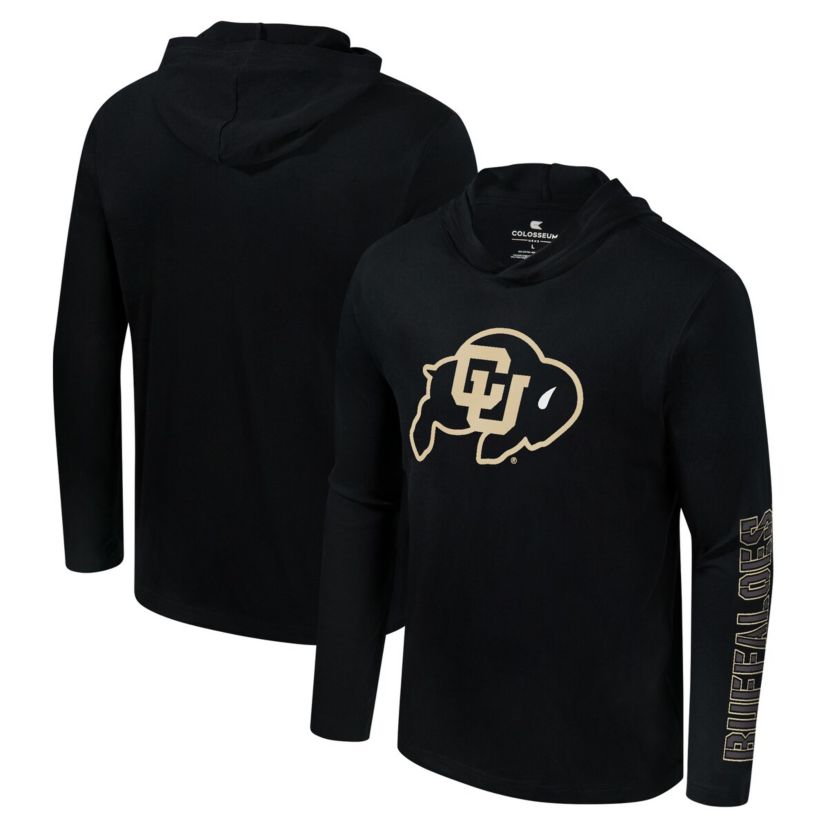 NCAA Colorado Buffaloes Color Pop Active Blend 2-Hit Long Sleeve Hooded T-Shirt
