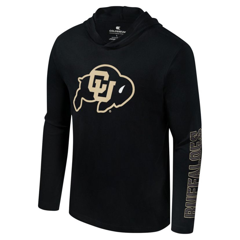 NCAA Colorado Buffaloes Color Pop Active Blend 2-Hit Long Sleeve Hooded T-Shirt