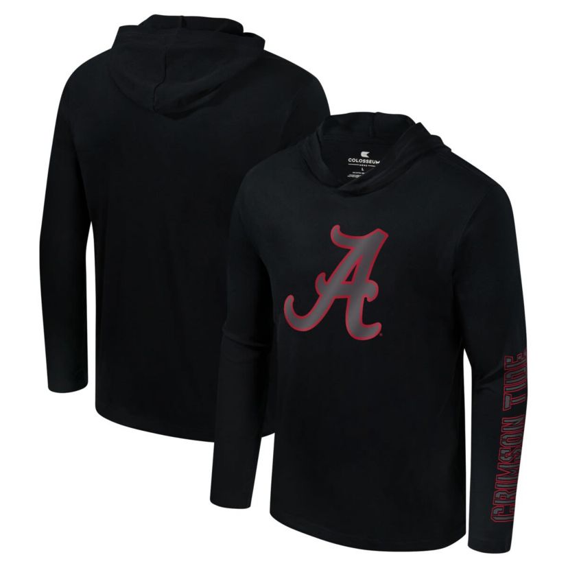 Alabama Crimson Tide NCAA Alabama Tide Color Pop Active Blend 2-Hit Long Sleeve Hooded T-Shirt