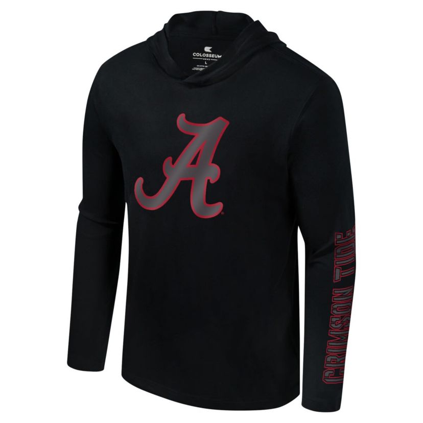 Alabama Crimson Tide NCAA Alabama Tide Color Pop Active Blend 2-Hit Long Sleeve Hooded T-Shirt