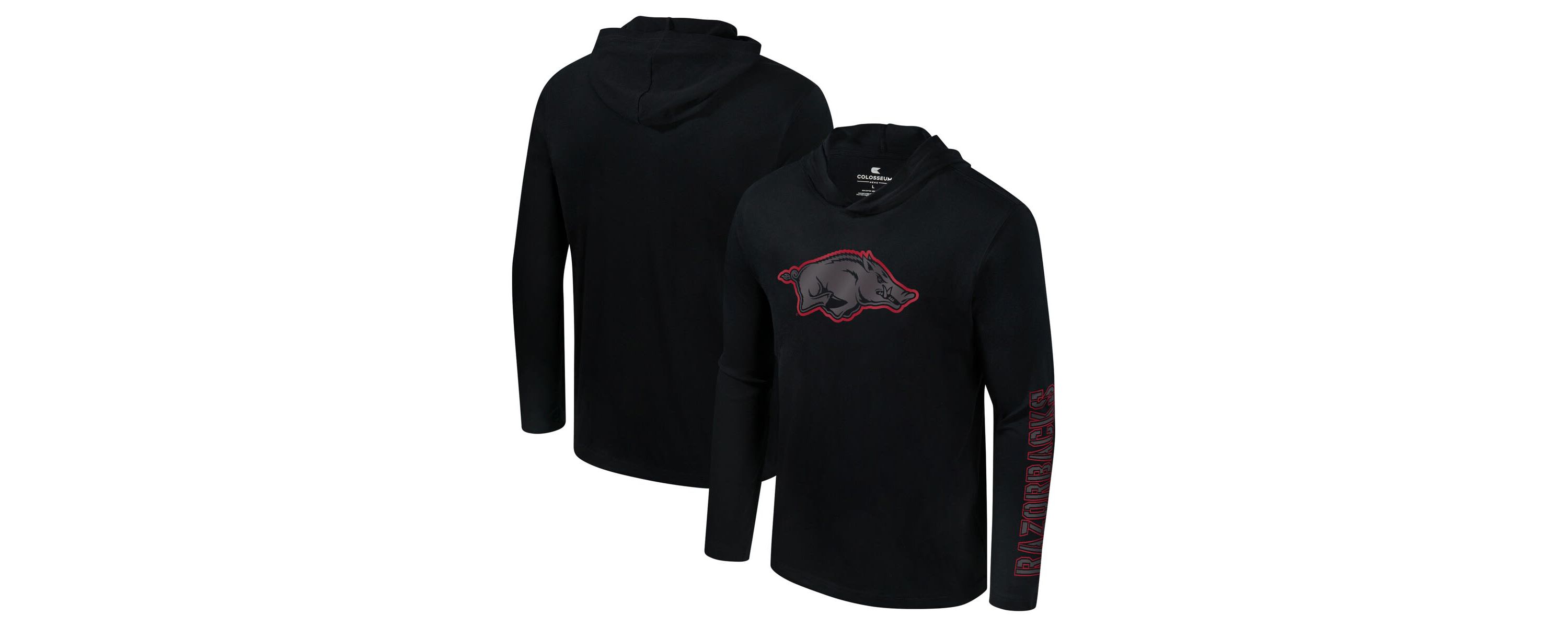 NCAA Arkansas Razorbacks Color Pop Active Blend 2-Hit Long Sleeve Hooded T-Shirt